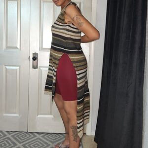 NEW Zara Knit Side Slit High Low Dress Size S/M